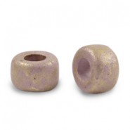 DQ Greek Ceramic beads 9mm Gold spot - Lilac purple